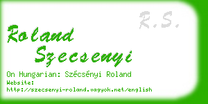 roland szecsenyi business card