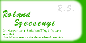 roland szecsenyi business card